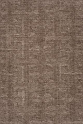Isolated view of Brown Runner Zelai Modern Geometric Indoor/Outdoor Rug, showcasing its design