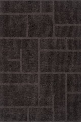 Isolated view of Brown Runner Kary Bohemian Abstract Rug, showcasing its design