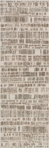 Isolated view of Beige Runner Dahlia Modern Abstract Area Rug, showcasing its design