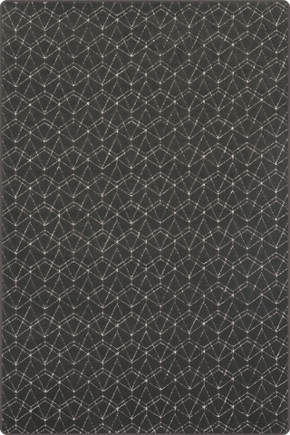 Isolated view of Black Rectangle Vireo Geometric Custom Rug, showcasing its design