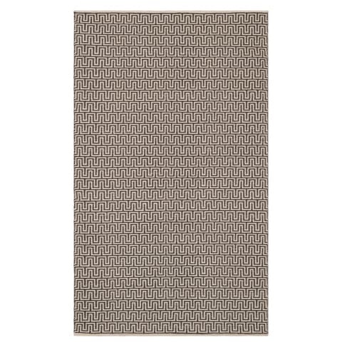 Zipper Handwoven Cotton Rug | Grey/Ivory