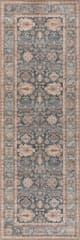 Isolated view of Blue Runner Liora Traditional Washable Rug, showcasing its design