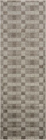 Isolated view of Light Brown Runner Selka Modern Checkered Rug, showcasing its design