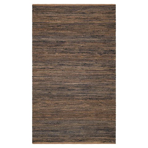 Striped Handwoven Jute Rug | Blue/Natural