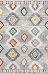 Isolated view of Light Grey Rectangle Julissa Iridescent Trellis Rug, showcasing its design