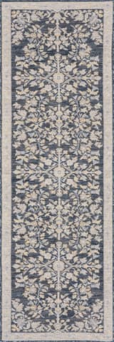Isolated view of Navy Runner Lunaven Traditional Floral Indoor/Outdoor Rug, showcasing its design