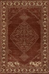 Quenl Vintage Handmade Wool Rug | Red
