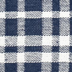 Tattersall Handwoven Indoor/Outdoor Rug Swatch | Navy