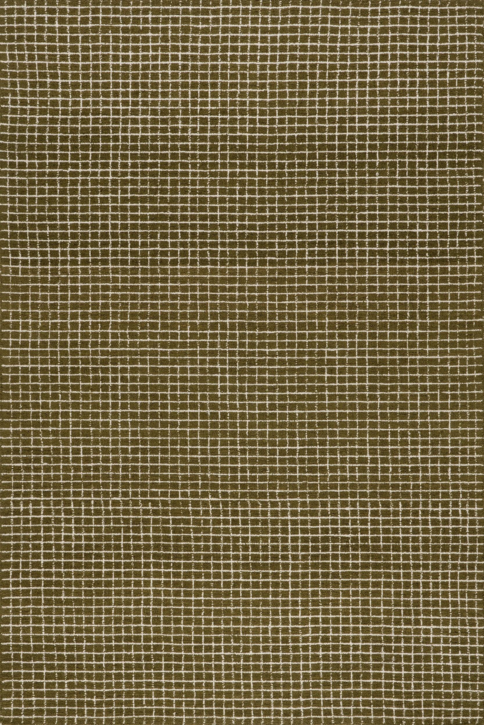 Melrose Checked Rug | Moss | 5 x 8