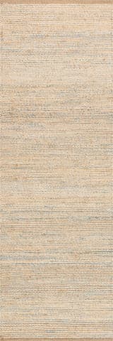 Isolated view of Blue Runner Mixed Stripe Handwoven Jute Rug, showcasing its design