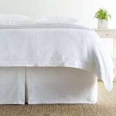 Petite Trellis Matelasse bed skirt | White