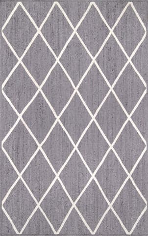 Isolated view of Grey Rectangle Jute Braided Trellis Rug, showcasing its design