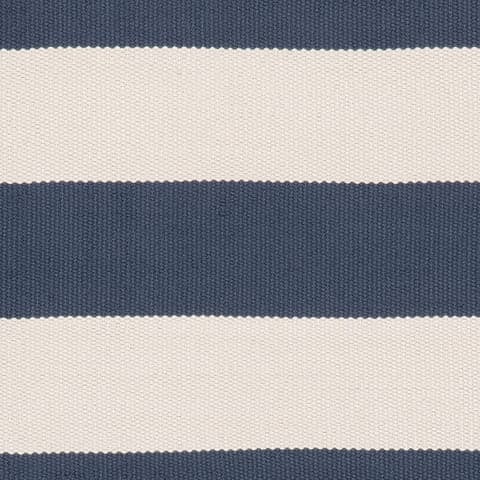 Banks Stripe Handwoven Indoor/Outdoor Rug Swatch | Navy