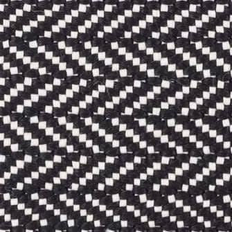 Herringbone Handwoven Indoor/Outdoor Rug Swatch | Black/Ivory
