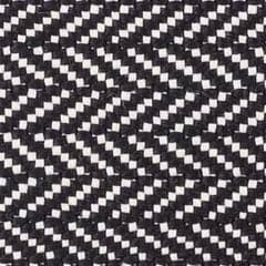 Herringbone Handwoven Indoor/Outdoor Rug Swatch | Black/Ivory