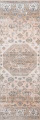 Isolated view of Beige Runner Timeless Charm Spill Proof Washable Rug, showcasing its design