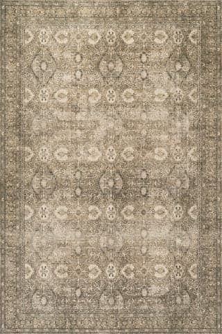 Isolated view of Green Rectangle Chester Antiqued Jute-Blend Rug, showcasing its design