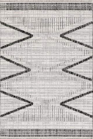 Isolated view of Light Grey Rectangle Lulu Waves Rug, showcasing its design