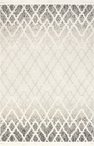 Isolated view of Beige Rectangle Henrietta Ombre Trellis Rug, showcasing its design