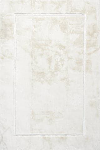 Isolated view of Off White Rectangle Amberly Solid Cloud Washable Rug, showcasing its design