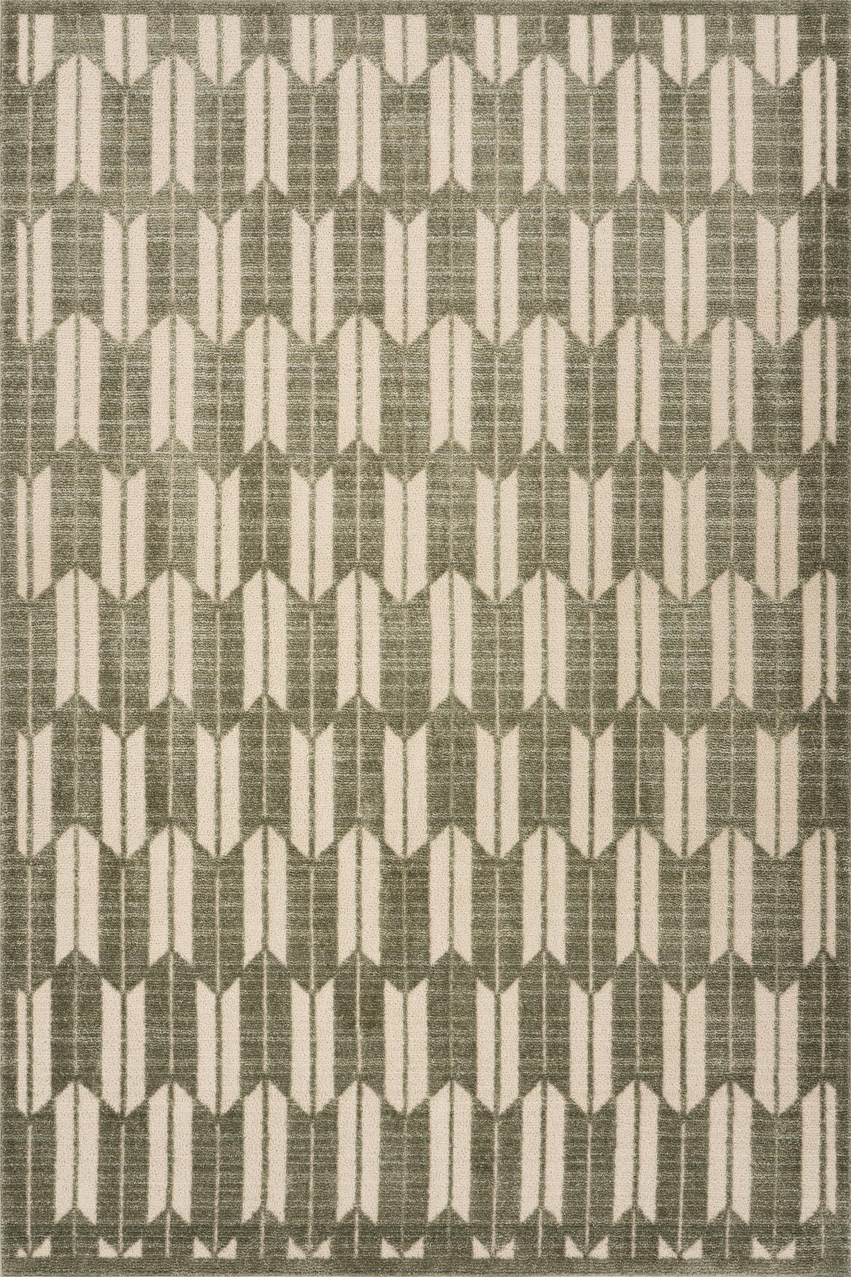 Suba Transitional Geometric Rug | Green 8x10
