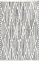 Isolated view of Grey Rectangle Vega Hazy Lattice Rug, showcasing its design