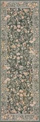 Isolated view of Green Runner Elizaya Transitional Floral Indoor/Outdoor Rug, showcasing its design