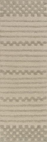 Isolated view of Grey Runner Nubi Bohemian Striped Hand Woven Rug, showcasing its design