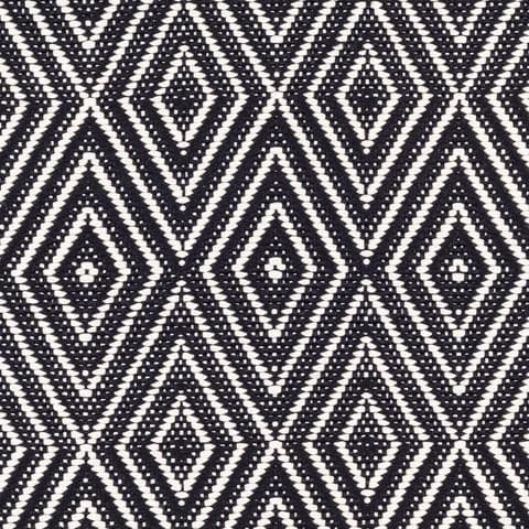 Diamond Handwoven Indoor/Outdoor Rug Swatch | Black/Ivory