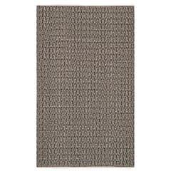 Zipper Handwoven Cotton Rug | Black/Ivory