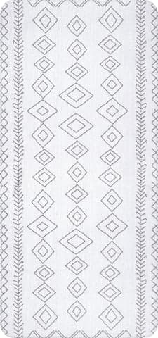 Isolated view of Light Grey Rectangle Moroccan Diamonds Printed Anti-Fatigue Mat, showcasing its design