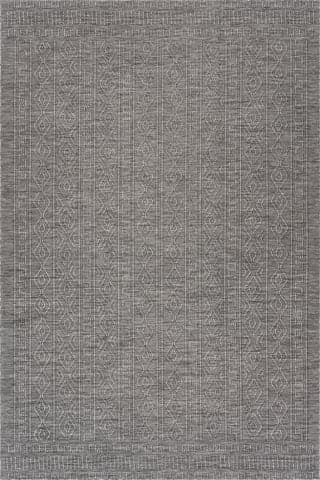 Isolated view of Grey Runner Tesnia Modern Solid Indoor/Outdoor Rug, showcasing its design