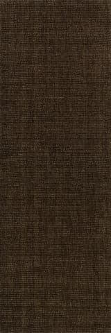Isolated view of Brown Runner Crosby Solid Wool Rug by Nate Berkus, showcasing its design