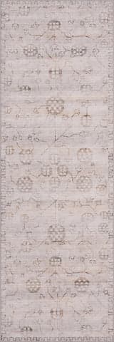 Isolated view of Beige Runner Jolen Traditional Washable Rug, showcasing its design