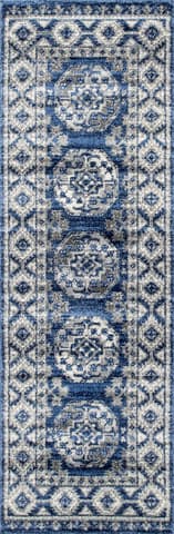 Isolated view of Blue Runner Gothic Vintage Rug, showcasing its design