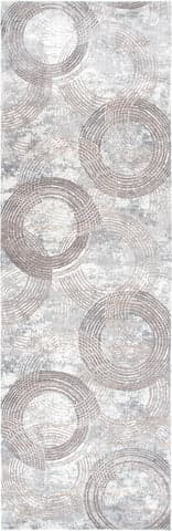 Isolated view of Grey Runner Faded Ripples Rug, showcasing its design