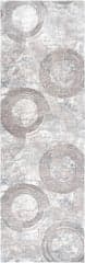 Isolated view of Grey Runner Faded Ripples Rug, showcasing its design