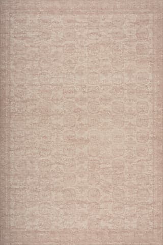 Isolated view of Peach Rectangle Bahira Traditional Floral & Paisley Indoor Washable Rug, showcasing its design