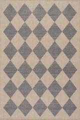 Isolated view of Blue Rectangle Luzia Vintage Washable Rug, showcasing its design