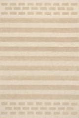 Isolated view of Ivory Rectangle Hazel Bohemian Striped Wool Rug, showcasing its design
