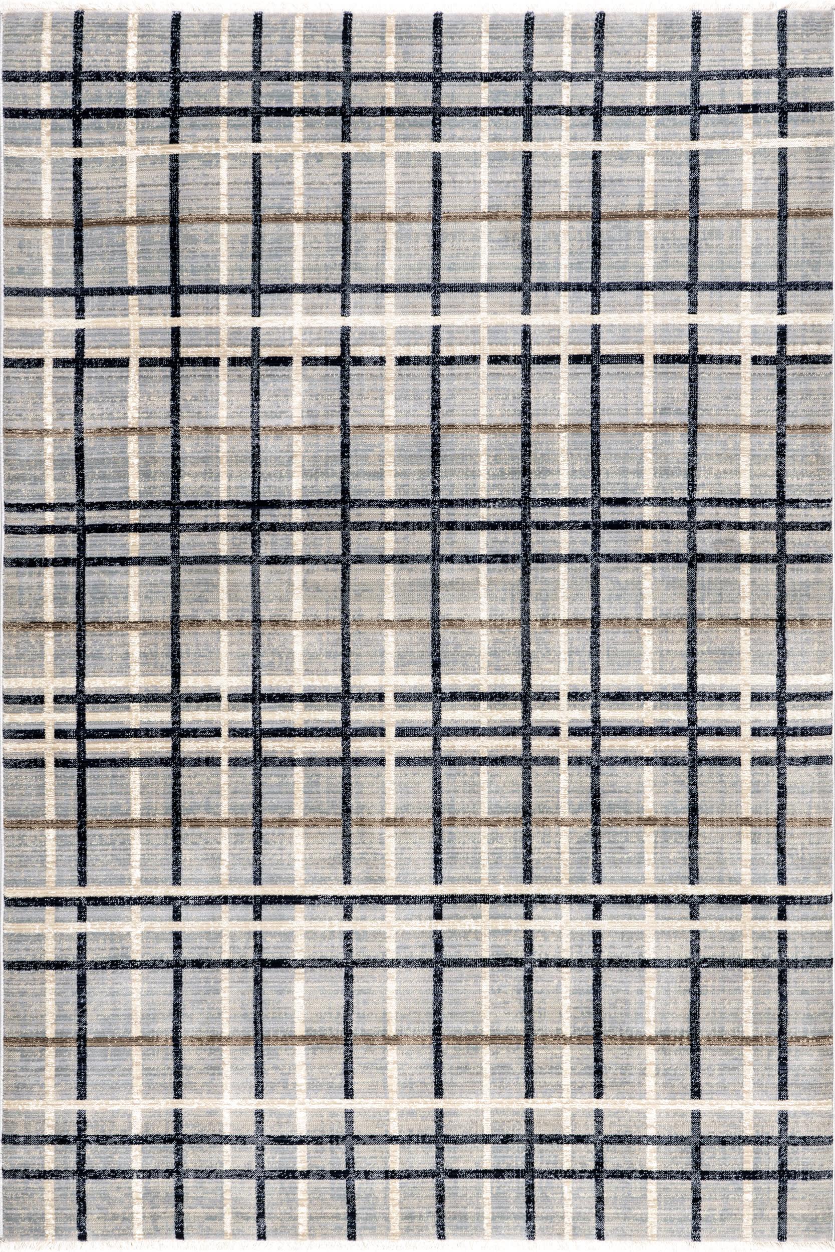 Lina Plaid Fringed Rug | Blue – Rugs USA