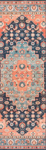 Isolated view of Blue Runner Shyla Washable Southwestern Rug, showcasing its design