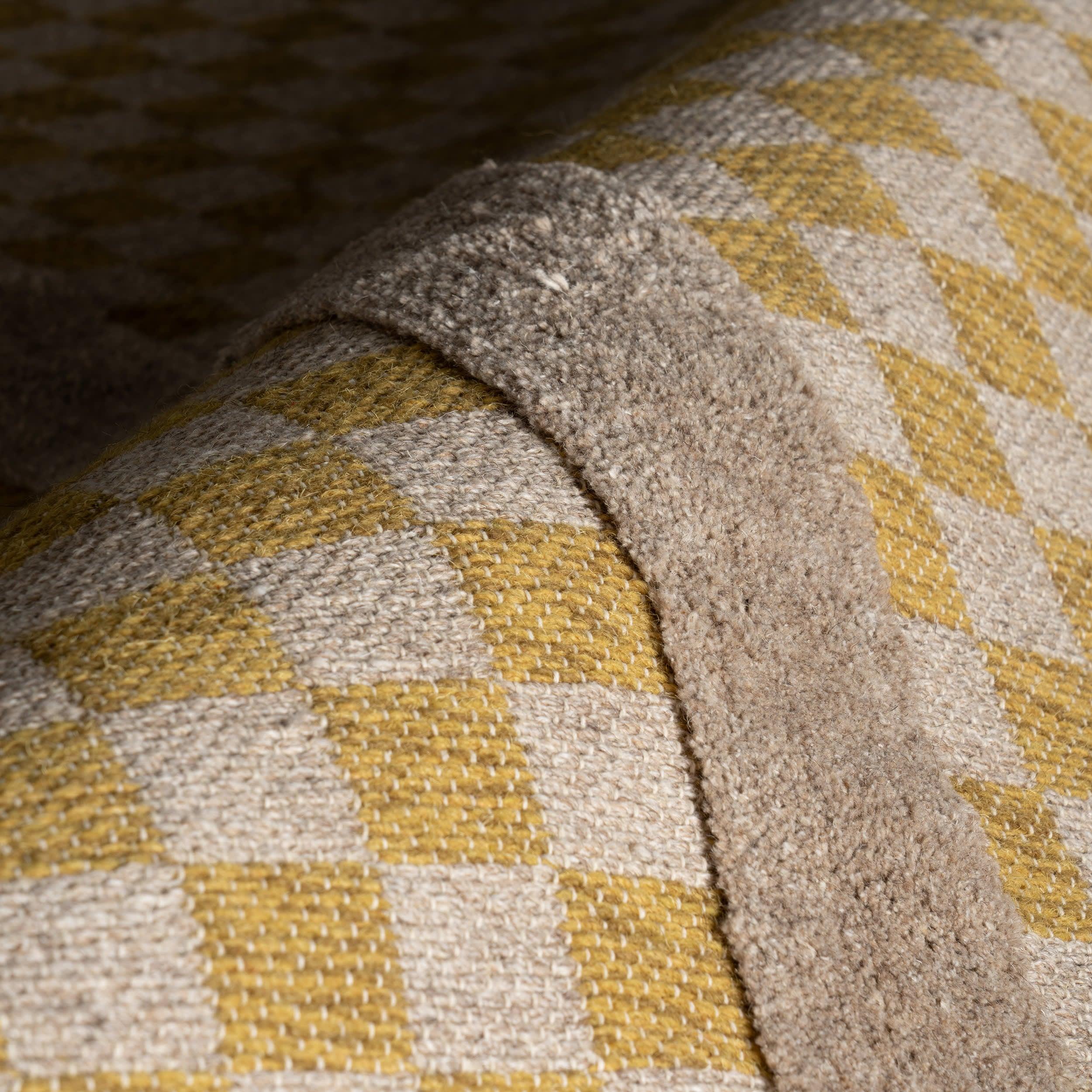 Memphis Modern Checkered Hand Woven Rug | Golden Yellow – Rugs USA