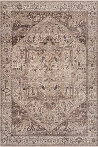 Isolated view of Neutral Round Forever Vintage Rug, showcasing its design