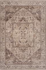 Isolated view of Neutral Round Forever Vintage Rug, showcasing its design