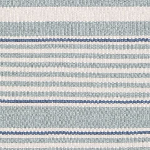 Rugby Stripe Handwoven Indoor/Outdoor Rug Swatch | Light Blue