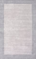 Isolated view of Grey Rectangle Solid Border Rug, showcasing its design