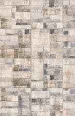 Isolated view of Grey Rectangle Fernanda Vintage Cotton Rug, showcasing its design