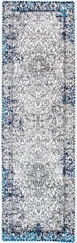 Isolated view of Blue Runner Persian Wreath Rug, showcasing its design