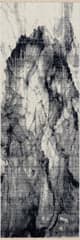 Isolated view of Charcoal Runner Aurelya Plush Abstract Contemporary Rug, showcasing its design